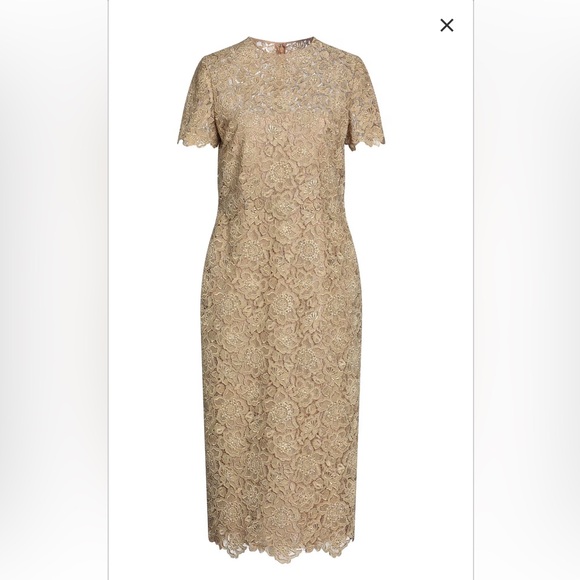 Valentino Guipure gold lace dressNWT size 8